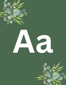 Preview of Olive Green & Floral Alphabet