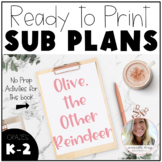 Winter Sub Plans | Olive the Other Reindeer