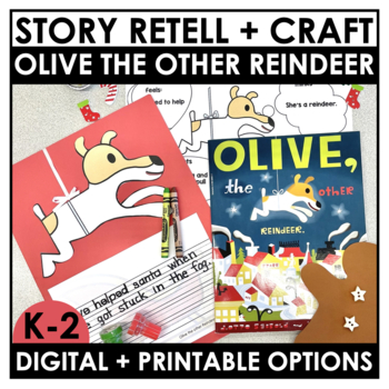 Preview of Olive the Other Reindeer Read Aloud Digital + Print Google Slides™ | Craft 