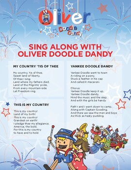 Preview of Oliver Doodle Dandy Sing Along Sheets