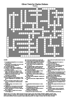 Oliver Twist Vocabulary Puzzle by M Walsh Teachers Pay Teachers