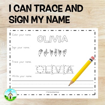 Preview of Olivia - Name Worksheet - ASL, Cursive, & Manuscript (non-editable)