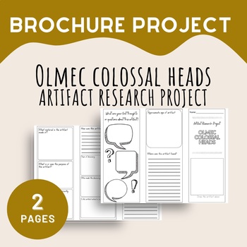 Preview of Olmec Colossal Heads Ancient Artifact Research Brochure, PDF, 2 Pages