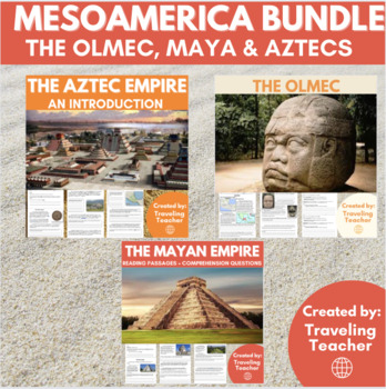 Preview of Olmecs, Aztecs & Mayans: 3 Lesson Mini Unit Bundle: Reading Passages, Activities