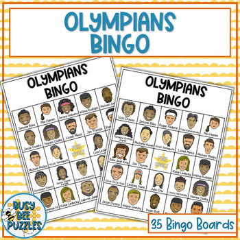 Olympians Bingo Game Activity - Summer & Winter Games Athletes - Paris 2024