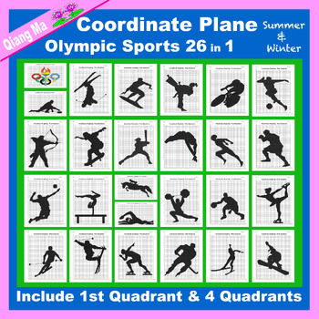 Preview of Olympic Coordinate Plane Graphing Picture: All Olympic Sports 26 in 1