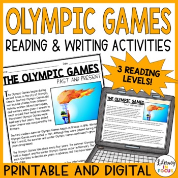 Preview of Olympic Games Reading Comprehension & Writing Activity | History and Symbolism