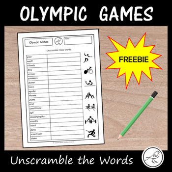 Preview of Olympic Games - Freebie -  Unscramble the words