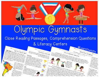 Preview of Olympic Gymnastics 2016 Rio Team {Close Reading, Questions, & Literacy Centers!}