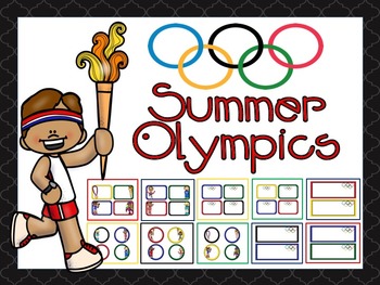 Preview of Olympic Name Tags and Name Plates EDITABLE