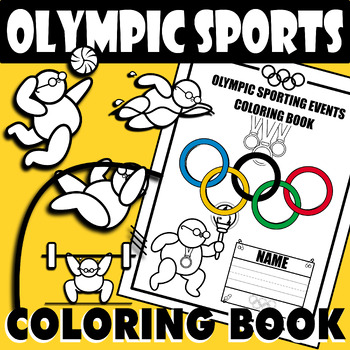 Preview of Summer Olympic Sporting Events Coloring Book with Tracing - Printable Book
