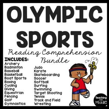 Preview of Olympic Sports Reading Comprehension Informational Text Bundle Summer Olympics