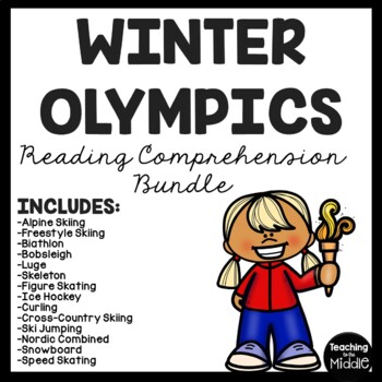 Preview of Olympic Sports Reading Comprehension Informational Text Bundle Winter Olympics