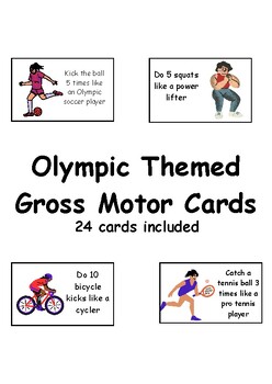 Preview of Olympic Themed Gross Motor Action Cards (24 cards)