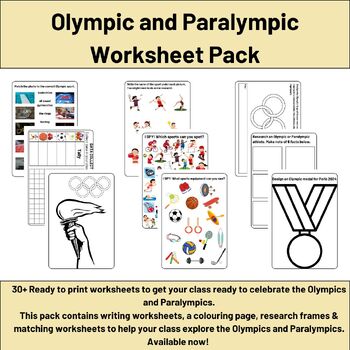 Preview of Olympic and Paralympic Worksheet Pack