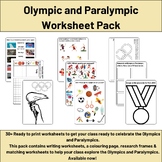 Olympic and Paralympic Worksheet Pack