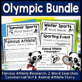 Olympics Bundle: 5 Resources (Writing, Research, Word Sear