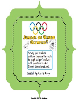 Preview of Olympics Math Worksheet