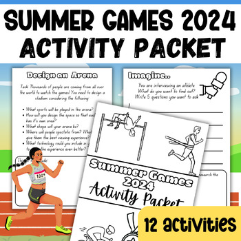 Preview of Summer 2024 Games Activities Packet for 2nd 3rd 4th 5th Grade