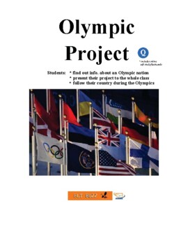 Preview of Olympic Project. Countries. Sports. Research. Quiz. Assessment. ESL. EFL. ELA.