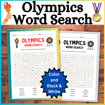 Preview of Summer Olympics Word Search: Olympic Games 2024 Watch Party, Hunt, Word Find