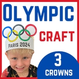 Olympics craft, Crown coloring activity, Paris games 2024 