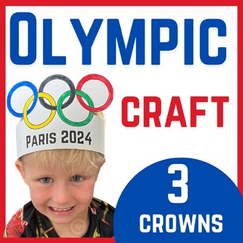 Preview of Olympics craft, Crown coloring activity, Paris games 2024 Preschool Kindergarten