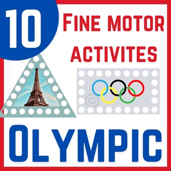 Preview of Olympics activities for toddlers. Paris Olympics preschool activity - threading