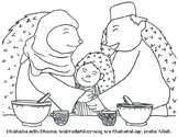 Omar's First Fast: A Ramadan Story Coloring Page with Dua