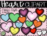 Ombre Heart and Broken Heart Clip Art