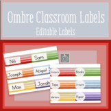 Ombre Rainbow Classroom Labels
