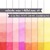 Ombre Watercolor Digital Papers: Red, Pink, Orange, and Ye