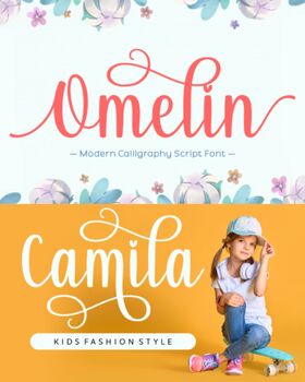 Preview of Omelin Handwritten Font Perfect for Eye-Catching Designs Kids  Fashion style