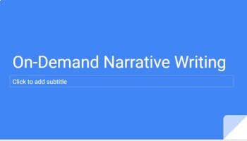 Preview of On Demand Narrative Writing