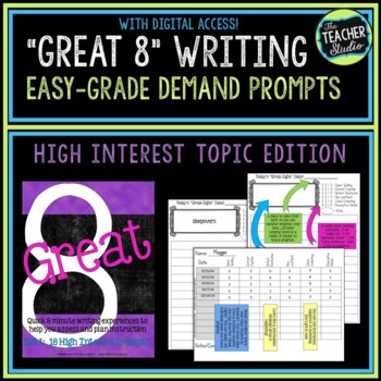 Preview of On Demand Writing Assessments - Easy Grade Writing Prompts High Interest Topics