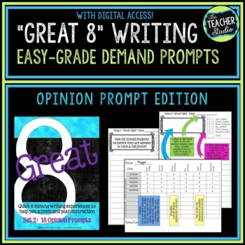 Preview of On Demand Opinion Writing Assessments - Easy Grade Opinion Writing Prompts