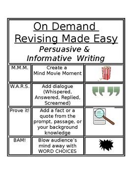 Preview of On Demand Writing REVISING Made Easy