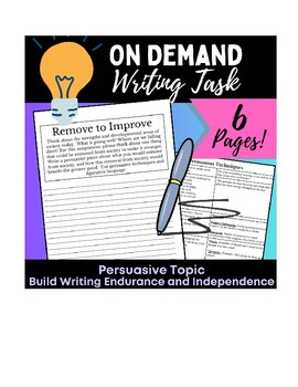 Preview of On Demand Writing Task- Persuasive Writing Test Prep