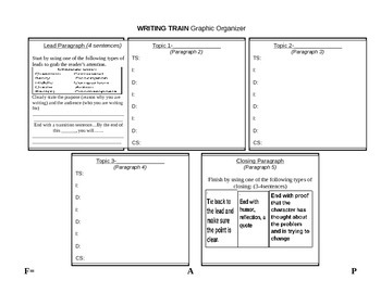 Preview of On Demand Writing Train Graphic Organizer