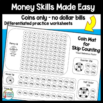 touch money and coin counting worksheets with counting