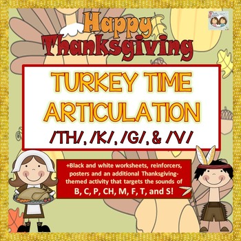Preview of Speech Therapy: TURKEY TIME THANKSGIVING ARTICULATION