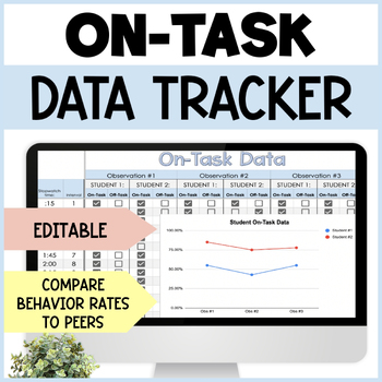Preview of On Task Digital Behavior Data Sheet - Peer Comparison - Behavior Tracking Sheet