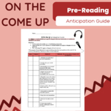 On The Come Up by Angie Thomas - Pre-Reading - Anticipation Guide