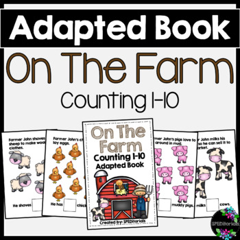 Preview of On The Farm Adapted Book (Counting 1-10)