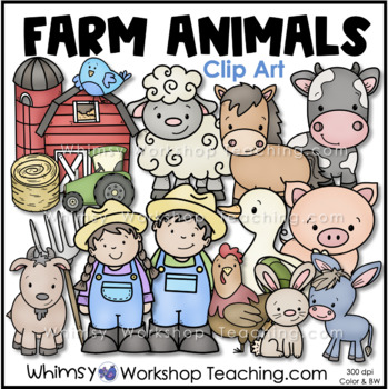 Farm Animals Clip Art Set by Whimsy Workshop Teaching | TPT