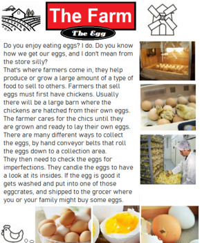 Preview of On The Farm ; Eggs