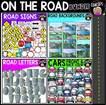 Preview of On The Road Clip Art Bundle {Educlips Clipart}