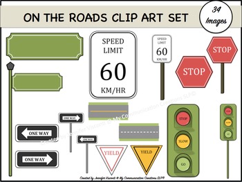 Preview of On The Roads {Clip Art Set} {Traffic/Street Signs}
