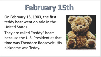On this day in history, February 15, 1903, the first Teddy bear goes on  sale