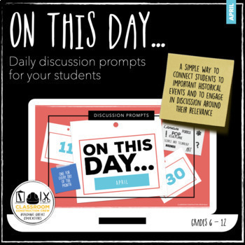 Preview of On This Day in History...April Daily Warm Up Bell Ringer Distance Learning
